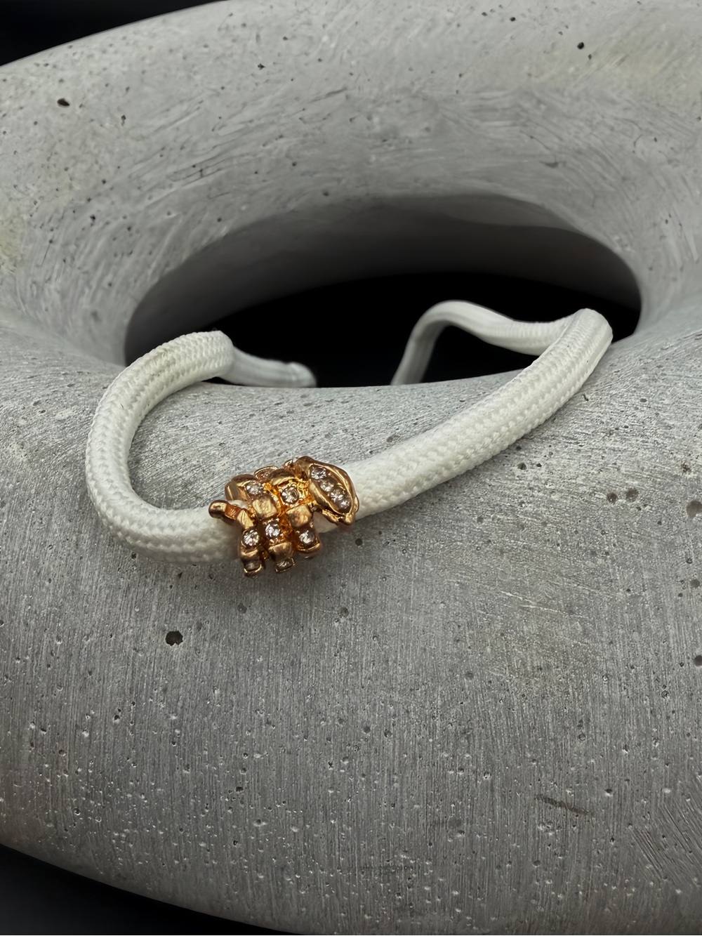Gold Crystal Snake Shoelace Charm